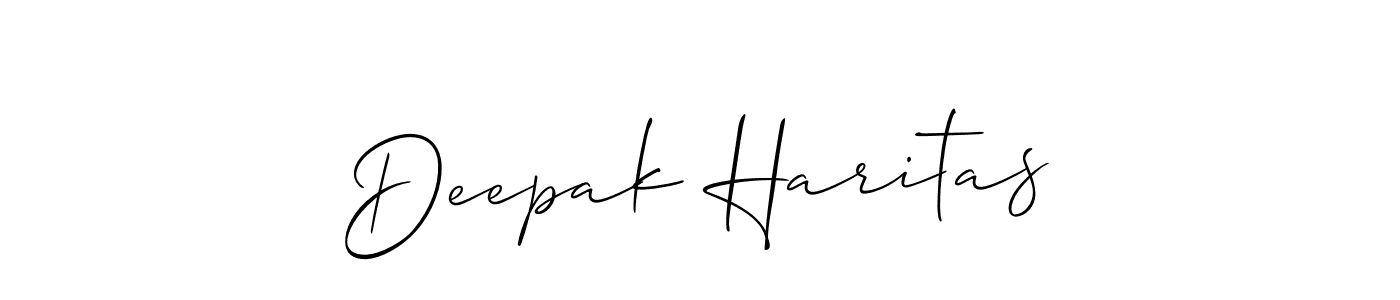 The best way (Allison_Script) to make a short signature is to pick only two or three words in your name. The name Deepak Haritas include a total of six letters. For converting this name. Deepak Haritas signature style 2 images and pictures png