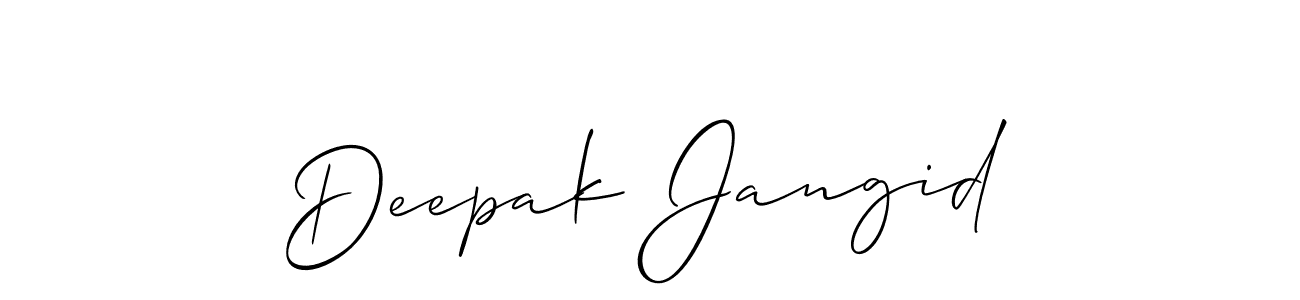 Also we have Deepak Jangid name is the best signature style. Create professional handwritten signature collection using Allison_Script autograph style. Deepak Jangid signature style 2 images and pictures png