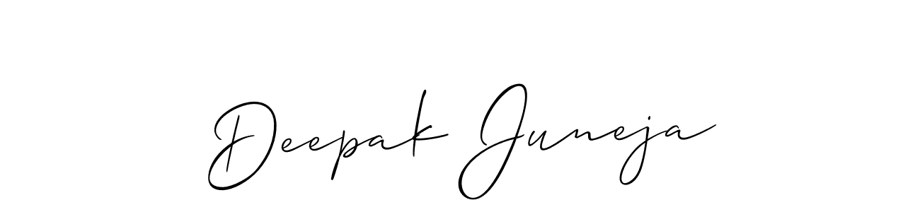 It looks lik you need a new signature style for name Deepak Juneja. Design unique handwritten (Allison_Script) signature with our free signature maker in just a few clicks. Deepak Juneja signature style 2 images and pictures png
