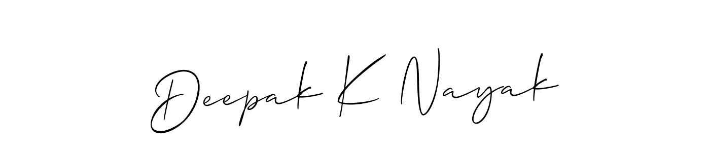 How to make Deepak K Nayak name signature. Use Allison_Script style for creating short signs online. This is the latest handwritten sign. Deepak K Nayak signature style 2 images and pictures png