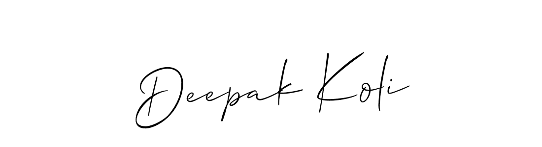 if you are searching for the best signature style for your name Deepak Koli. so please give up your signature search. here we have designed multiple signature styles  using Allison_Script. Deepak Koli signature style 2 images and pictures png