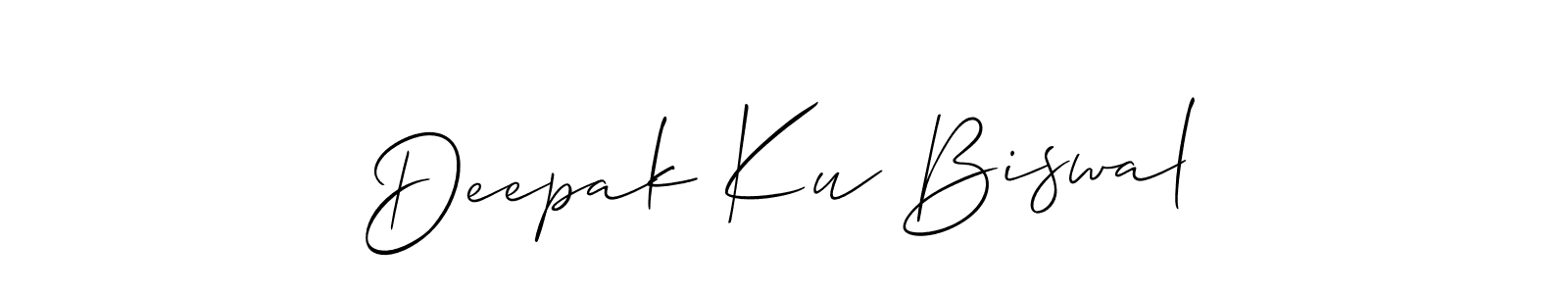 This is the best signature style for the Deepak Ku Biswal name. Also you like these signature font (Allison_Script). Mix name signature. Deepak Ku Biswal signature style 2 images and pictures png