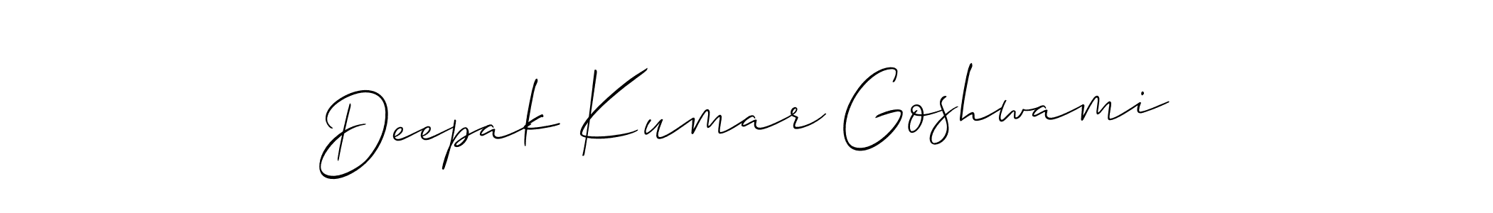 The best way (Allison_Script) to make a short signature is to pick only two or three words in your name. The name Deepak Kumar Goshwami include a total of six letters. For converting this name. Deepak Kumar Goshwami signature style 2 images and pictures png