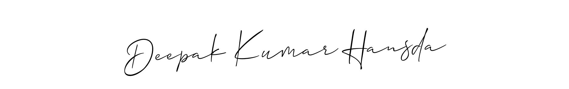 It looks lik you need a new signature style for name Deepak Kumar Hansda. Design unique handwritten (Allison_Script) signature with our free signature maker in just a few clicks. Deepak Kumar Hansda signature style 2 images and pictures png