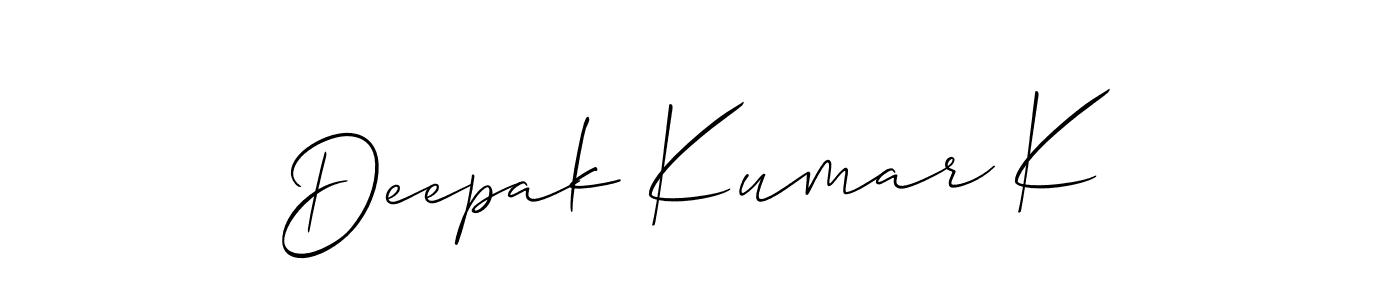 How to Draw Deepak Kumar K signature style? Allison_Script is a latest design signature styles for name Deepak Kumar K. Deepak Kumar K signature style 2 images and pictures png