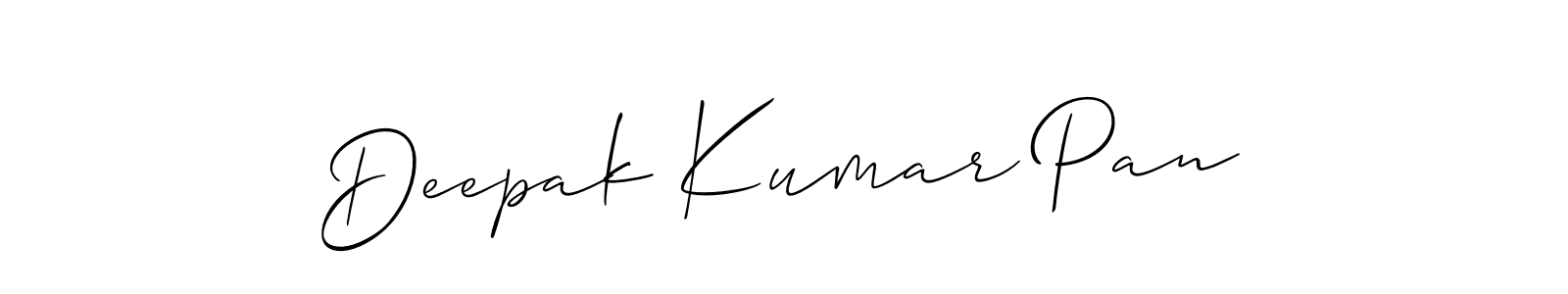 How to make Deepak Kumar Pan name signature. Use Allison_Script style for creating short signs online. This is the latest handwritten sign. Deepak Kumar Pan signature style 2 images and pictures png