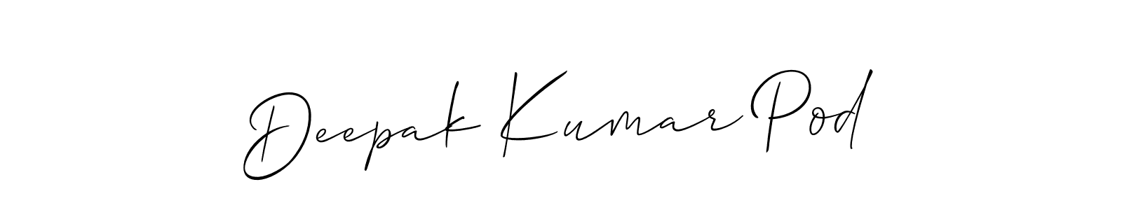 It looks lik you need a new signature style for name Deepak Kumar Pod. Design unique handwritten (Allison_Script) signature with our free signature maker in just a few clicks. Deepak Kumar Pod signature style 2 images and pictures png