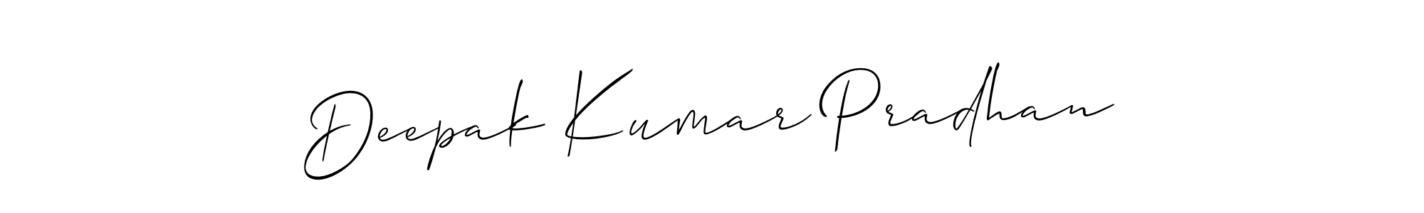 Make a short Deepak Kumar Pradhan signature style. Manage your documents anywhere anytime using Allison_Script. Create and add eSignatures, submit forms, share and send files easily. Deepak Kumar Pradhan signature style 2 images and pictures png