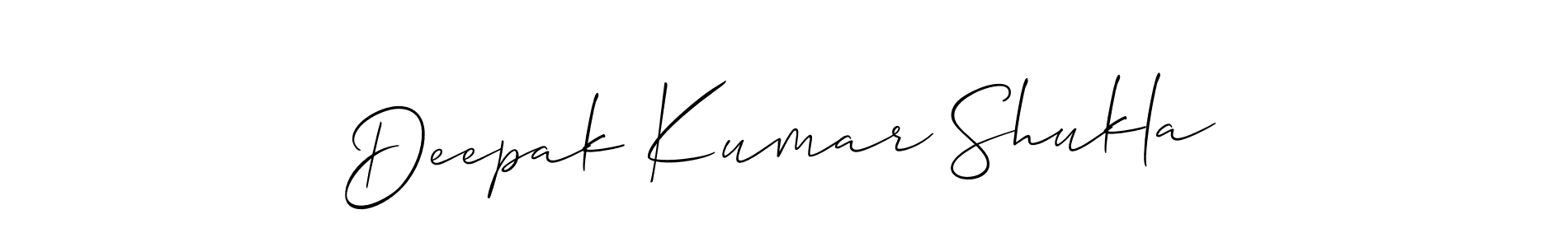The best way (Allison_Script) to make a short signature is to pick only two or three words in your name. The name Deepak Kumar Shukla include a total of six letters. For converting this name. Deepak Kumar Shukla signature style 2 images and pictures png