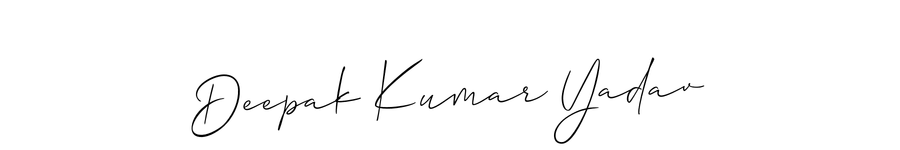 Also You can easily find your signature by using the search form. We will create Deepak Kumar Yadav name handwritten signature images for you free of cost using Allison_Script sign style. Deepak Kumar Yadav signature style 2 images and pictures png