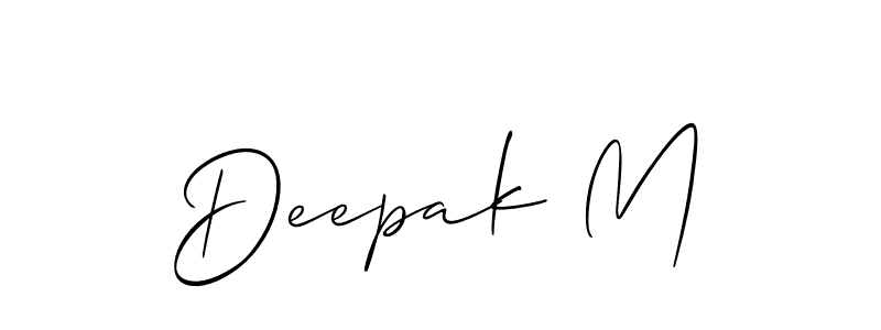 Design your own signature with our free online signature maker. With this signature software, you can create a handwritten (Allison_Script) signature for name Deepak M. Deepak M signature style 2 images and pictures png