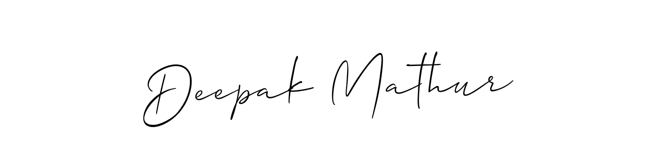 Also You can easily find your signature by using the search form. We will create Deepak Mathur name handwritten signature images for you free of cost using Allison_Script sign style. Deepak Mathur signature style 2 images and pictures png