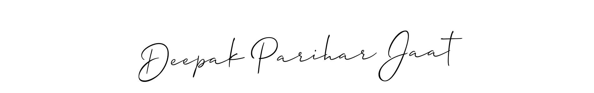 Make a beautiful signature design for name Deepak Parihar Jaat. With this signature (Allison_Script) style, you can create a handwritten signature for free. Deepak Parihar Jaat signature style 2 images and pictures png