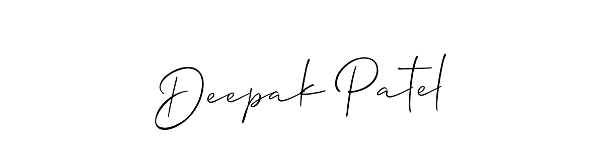 Make a beautiful signature design for name Deepak Patel. With this signature (Allison_Script) style, you can create a handwritten signature for free. Deepak Patel signature style 2 images and pictures png
