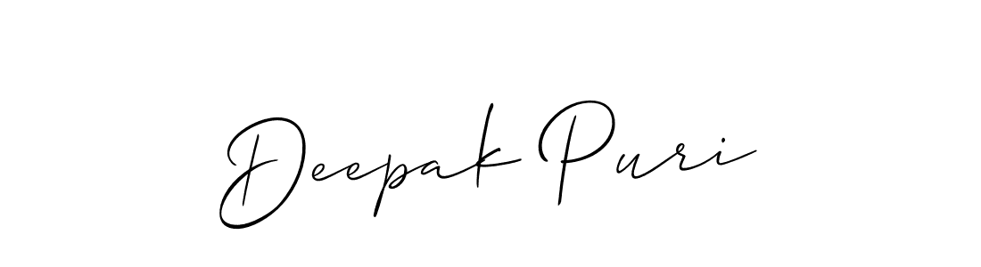 Deepak Puri stylish signature style. Best Handwritten Sign (Allison_Script) for my name. Handwritten Signature Collection Ideas for my name Deepak Puri. Deepak Puri signature style 2 images and pictures png