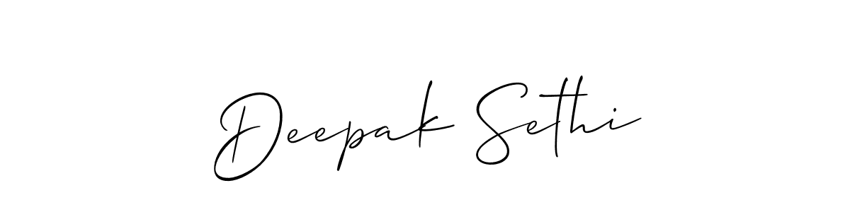 Make a beautiful signature design for name Deepak Sethi. With this signature (Allison_Script) style, you can create a handwritten signature for free. Deepak Sethi signature style 2 images and pictures png