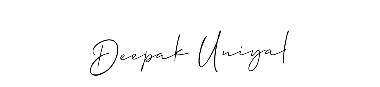 Design your own signature with our free online signature maker. With this signature software, you can create a handwritten (Allison_Script) signature for name Deepak Uniyal. Deepak Uniyal signature style 2 images and pictures png