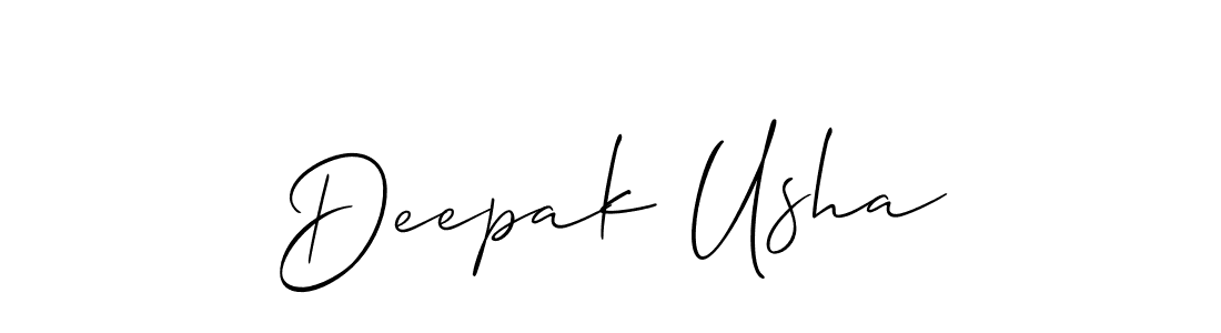 Create a beautiful signature design for name Deepak Usha. With this signature (Allison_Script) fonts, you can make a handwritten signature for free. Deepak Usha signature style 2 images and pictures png