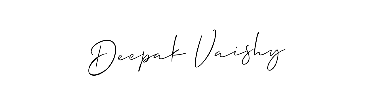 It looks lik you need a new signature style for name Deepak Vaishy. Design unique handwritten (Allison_Script) signature with our free signature maker in just a few clicks. Deepak Vaishy signature style 2 images and pictures png
