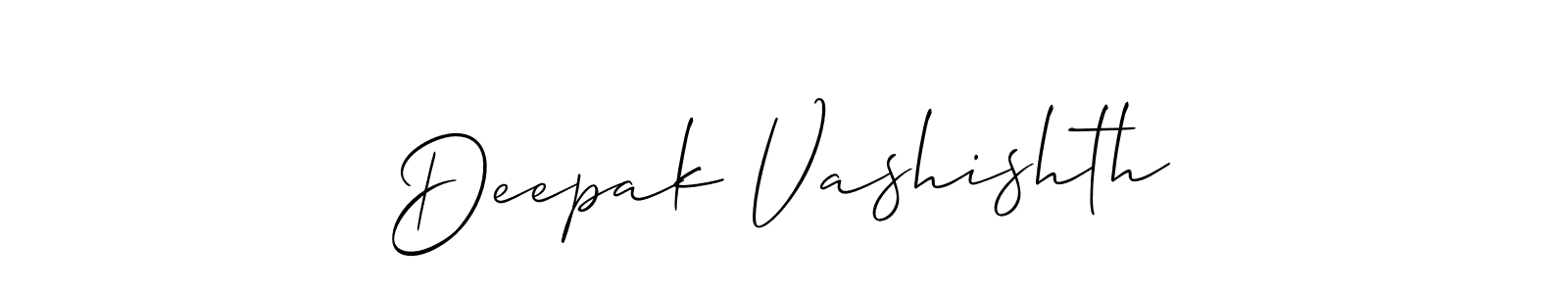 You should practise on your own different ways (Allison_Script) to write your name (Deepak Vashishth) in signature. don't let someone else do it for you. Deepak Vashishth signature style 2 images and pictures png