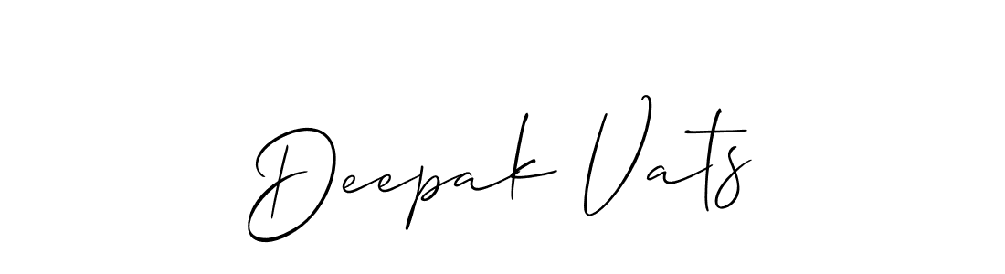 Design your own signature with our free online signature maker. With this signature software, you can create a handwritten (Allison_Script) signature for name Deepak Vats. Deepak Vats signature style 2 images and pictures png