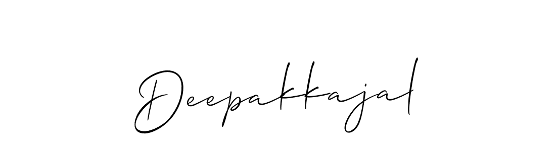 Also You can easily find your signature by using the search form. We will create Deepakkajal name handwritten signature images for you free of cost using Allison_Script sign style. Deepakkajal signature style 2 images and pictures png