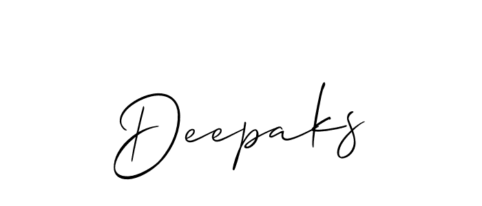 Create a beautiful signature design for name Deepaks. With this signature (Allison_Script) fonts, you can make a handwritten signature for free. Deepaks signature style 2 images and pictures png