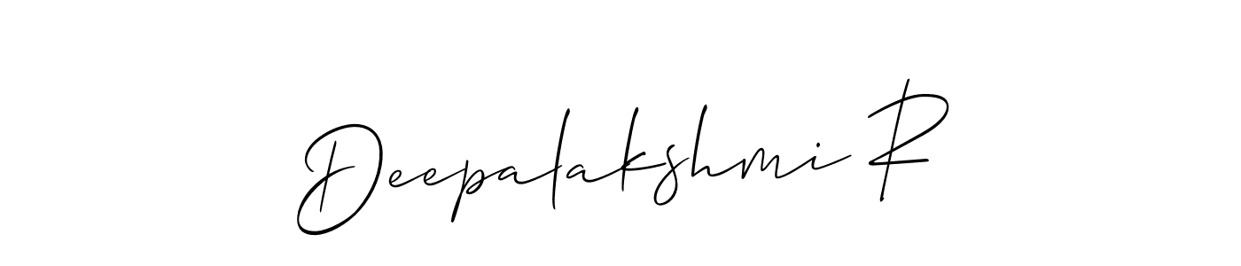 Design your own signature with our free online signature maker. With this signature software, you can create a handwritten (Allison_Script) signature for name Deepalakshmi R. Deepalakshmi R signature style 2 images and pictures png
