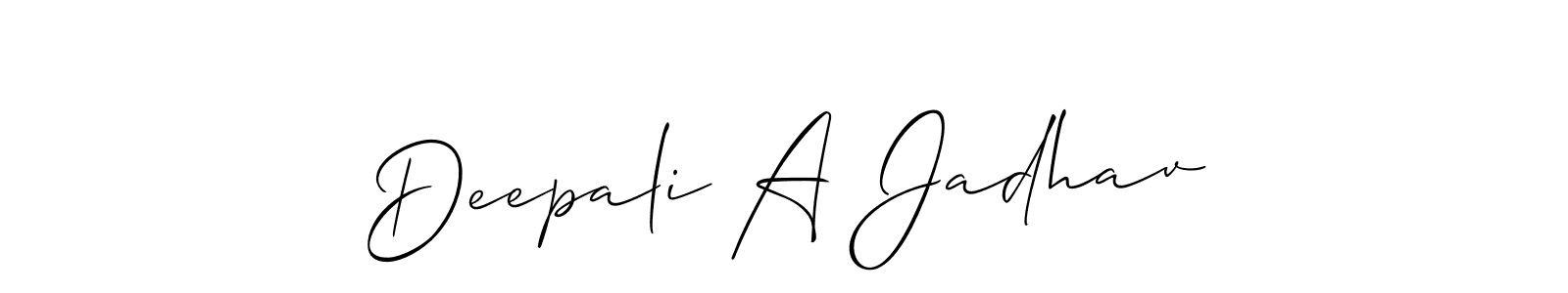 Also we have Deepali A Jadhav name is the best signature style. Create professional handwritten signature collection using Allison_Script autograph style. Deepali A Jadhav signature style 2 images and pictures png