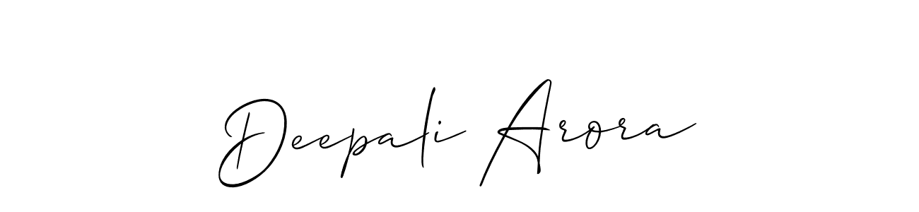 Make a beautiful signature design for name Deepali Arora. With this signature (Allison_Script) style, you can create a handwritten signature for free. Deepali Arora signature style 2 images and pictures png