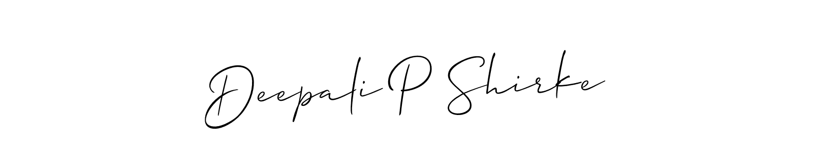 How to make Deepali P Shirke signature? Allison_Script is a professional autograph style. Create handwritten signature for Deepali P Shirke name. Deepali P Shirke signature style 2 images and pictures png