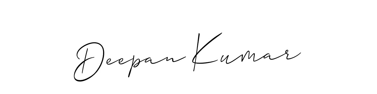 Create a beautiful signature design for name Deepan Kumar. With this signature (Allison_Script) fonts, you can make a handwritten signature for free. Deepan Kumar signature style 2 images and pictures png