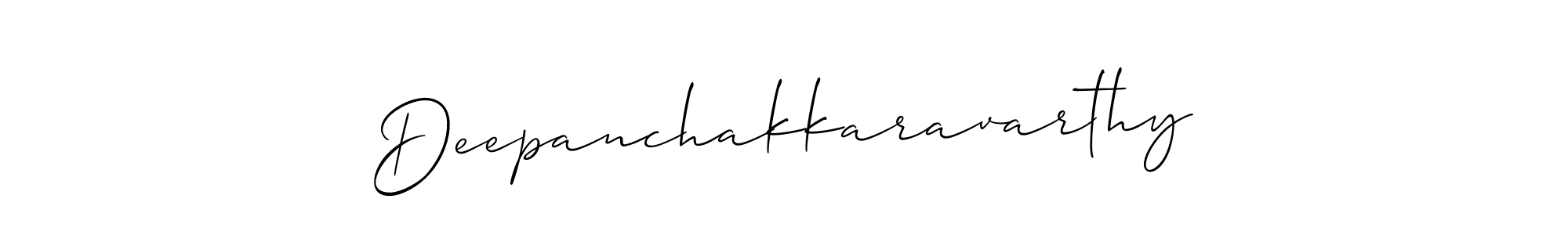 Use a signature maker to create a handwritten signature online. With this signature software, you can design (Allison_Script) your own signature for name Deepanchakkaravarthy. Deepanchakkaravarthy signature style 2 images and pictures png