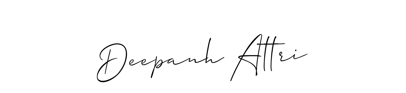 Make a beautiful signature design for name Deepanh Attri. With this signature (Allison_Script) style, you can create a handwritten signature for free. Deepanh Attri signature style 2 images and pictures png