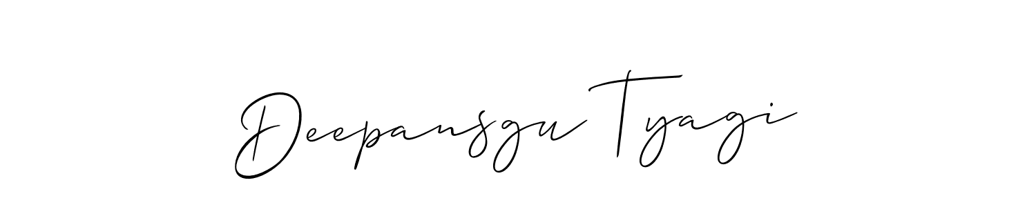The best way (Allison_Script) to make a short signature is to pick only two or three words in your name. The name Deepansgu Tyagi include a total of six letters. For converting this name. Deepansgu Tyagi signature style 2 images and pictures png