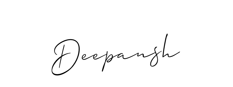 Create a beautiful signature design for name Deepansh. With this signature (Allison_Script) fonts, you can make a handwritten signature for free. Deepansh signature style 2 images and pictures png
