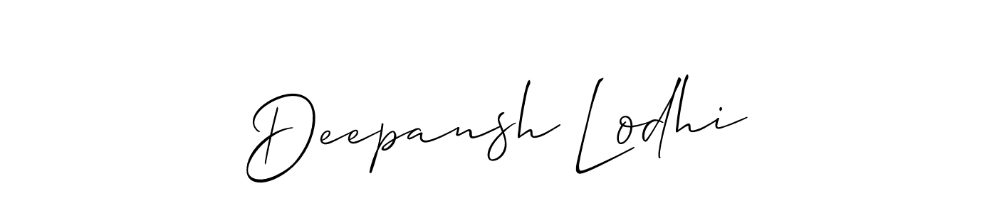 Create a beautiful signature design for name Deepansh Lodhi. With this signature (Allison_Script) fonts, you can make a handwritten signature for free. Deepansh Lodhi signature style 2 images and pictures png