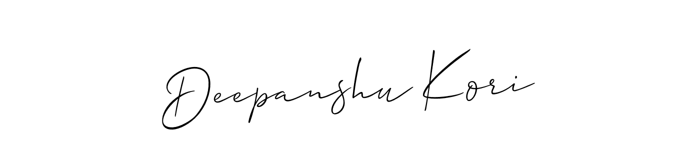 if you are searching for the best signature style for your name Deepanshu Kori. so please give up your signature search. here we have designed multiple signature styles  using Allison_Script. Deepanshu Kori signature style 2 images and pictures png