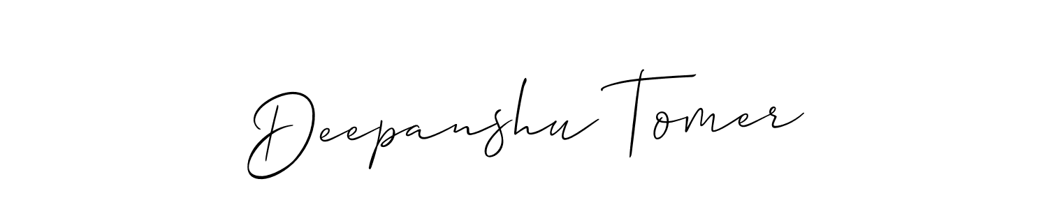 The best way (Allison_Script) to make a short signature is to pick only two or three words in your name. The name Deepanshu Tomer include a total of six letters. For converting this name. Deepanshu Tomer signature style 2 images and pictures png