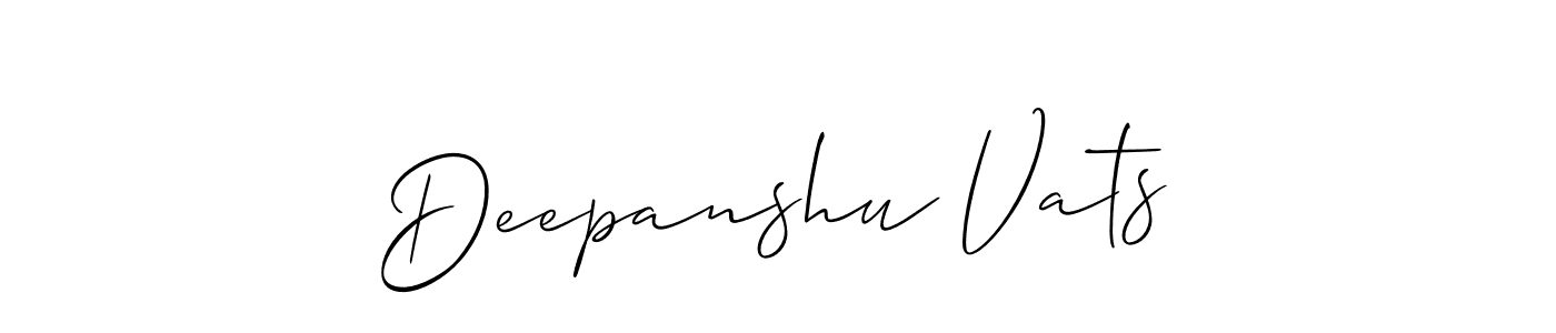 Also we have Deepanshu Vats name is the best signature style. Create professional handwritten signature collection using Allison_Script autograph style. Deepanshu Vats signature style 2 images and pictures png