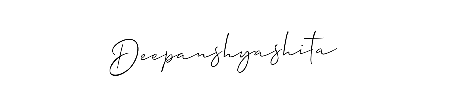 It looks lik you need a new signature style for name Deepanshyashita. Design unique handwritten (Allison_Script) signature with our free signature maker in just a few clicks. Deepanshyashita signature style 2 images and pictures png