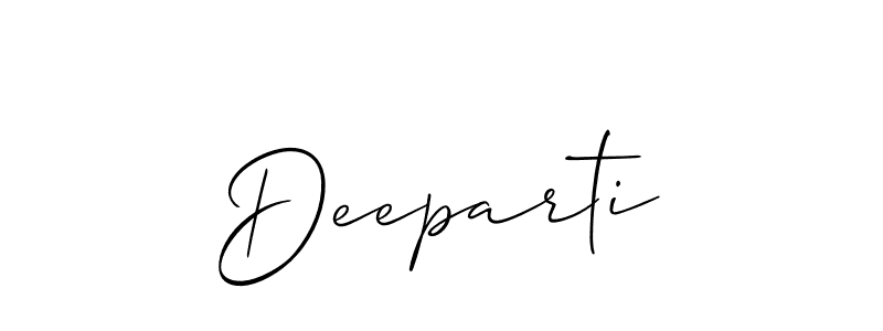 The best way (Allison_Script) to make a short signature is to pick only two or three words in your name. The name Deeparti include a total of six letters. For converting this name. Deeparti signature style 2 images and pictures png