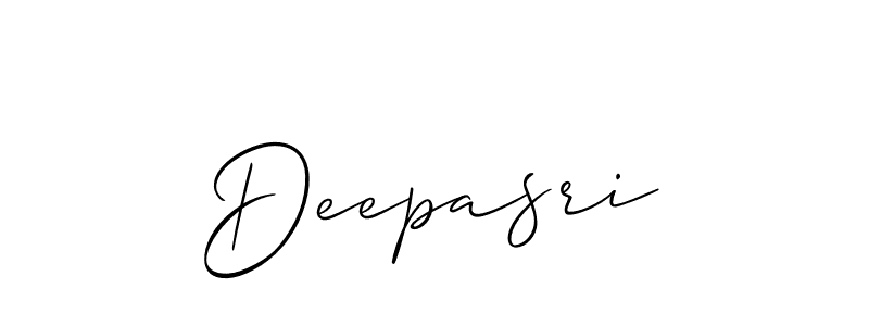 Use a signature maker to create a handwritten signature online. With this signature software, you can design (Allison_Script) your own signature for name Deepasri. Deepasri signature style 2 images and pictures png