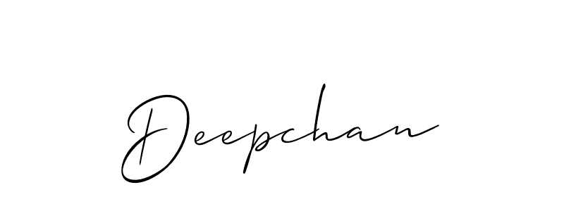 How to make Deepchan signature? Allison_Script is a professional autograph style. Create handwritten signature for Deepchan name. Deepchan signature style 2 images and pictures png