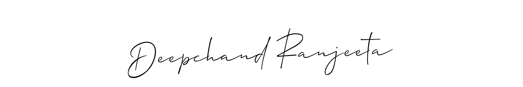 Make a beautiful signature design for name Deepchand Ranjeeta. With this signature (Allison_Script) style, you can create a handwritten signature for free. Deepchand Ranjeeta signature style 2 images and pictures png