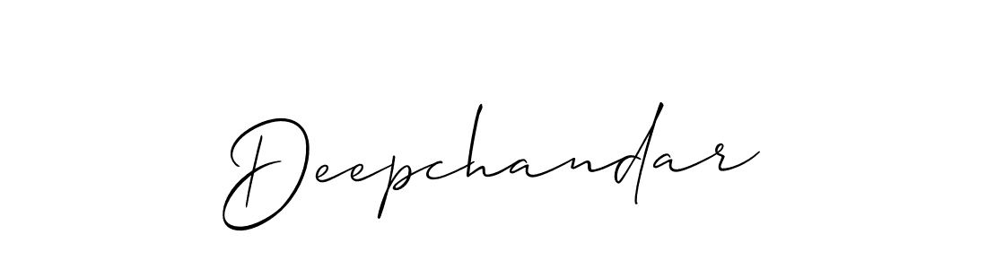 Design your own signature with our free online signature maker. With this signature software, you can create a handwritten (Allison_Script) signature for name Deepchandar. Deepchandar signature style 2 images and pictures png