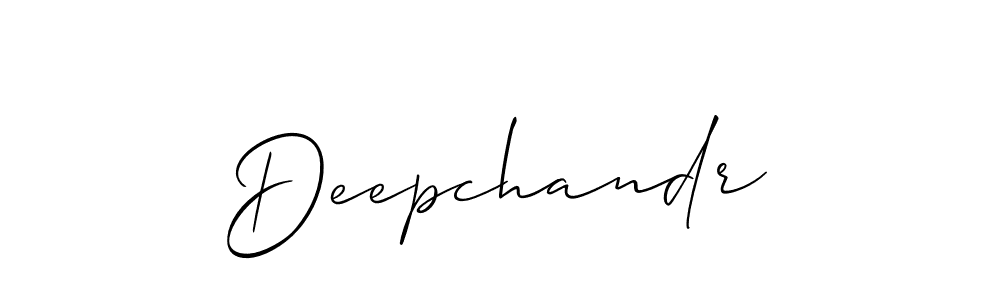 How to make Deepchandr name signature. Use Allison_Script style for creating short signs online. This is the latest handwritten sign. Deepchandr signature style 2 images and pictures png