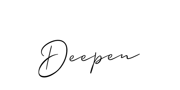 The best way (Allison_Script) to make a short signature is to pick only two or three words in your name. The name Deepen include a total of six letters. For converting this name. Deepen signature style 2 images and pictures png