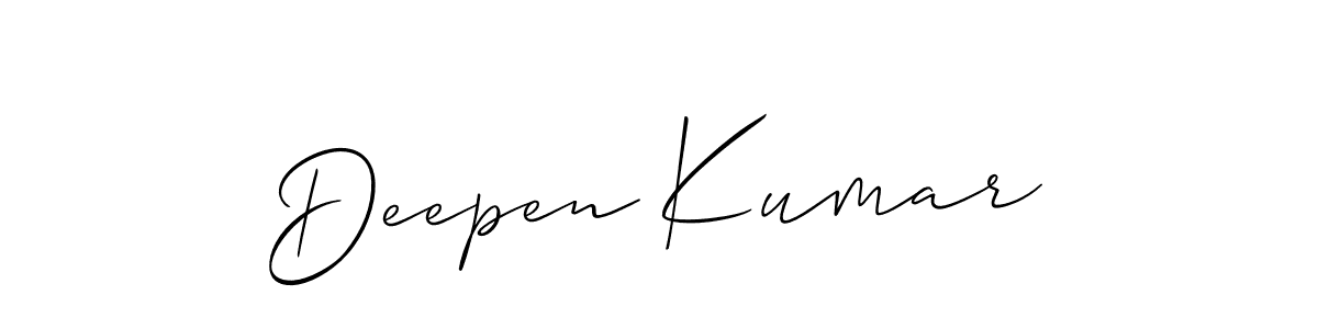 Use a signature maker to create a handwritten signature online. With this signature software, you can design (Allison_Script) your own signature for name Deepen Kumar. Deepen Kumar signature style 2 images and pictures png