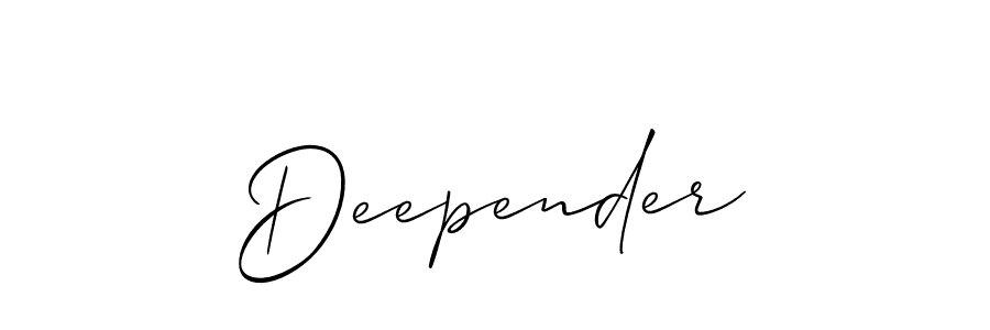 Create a beautiful signature design for name Deepender. With this signature (Allison_Script) fonts, you can make a handwritten signature for free. Deepender signature style 2 images and pictures png